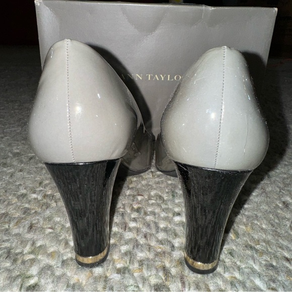 Grey & Black Patent Spectator Pumps - Picture 3 of 4